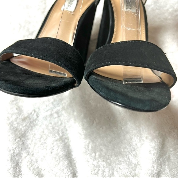 STEVE MADDEN CARRSON black ankle traps sandal pumps womens size 8 - Picture 6 of 9